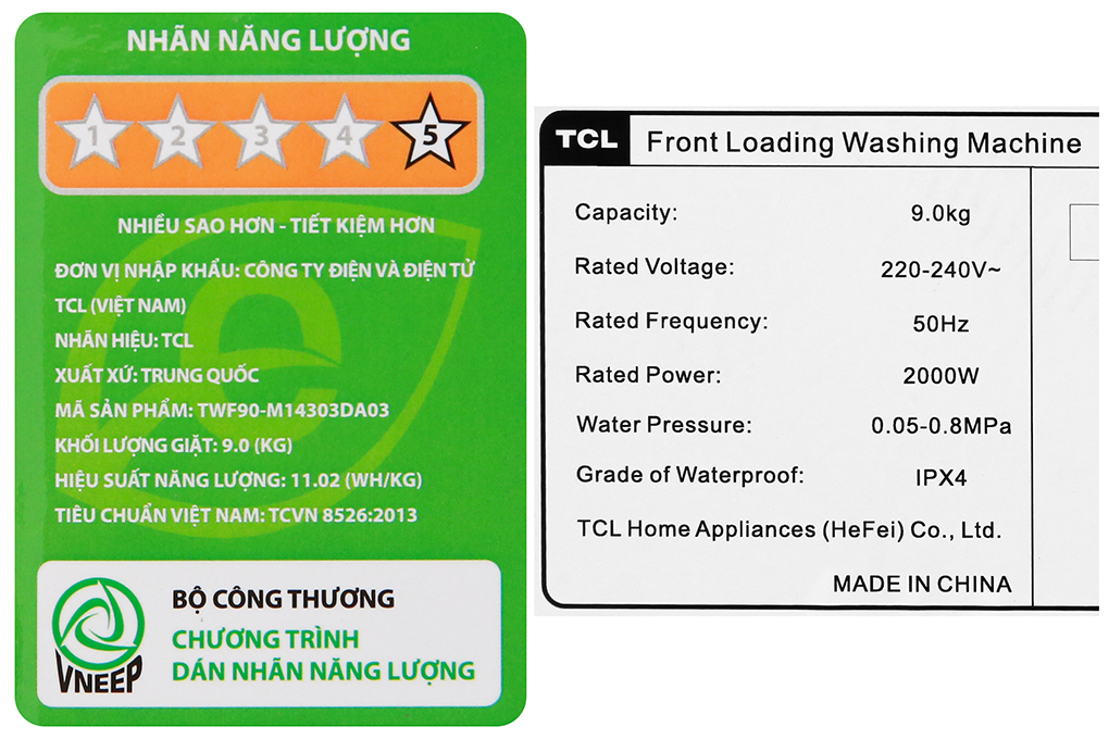 Máy giặt TCL Inverter 9 Kg TWF90-M14303DA03