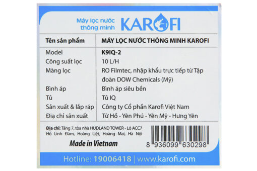 Máy lọc nước RO Karofi K9IQ 2.0 9 lõi