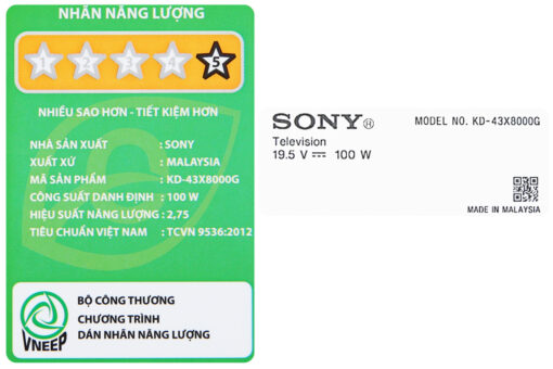 Android Tivi Sony 4K 43 inch KD-43X8000G