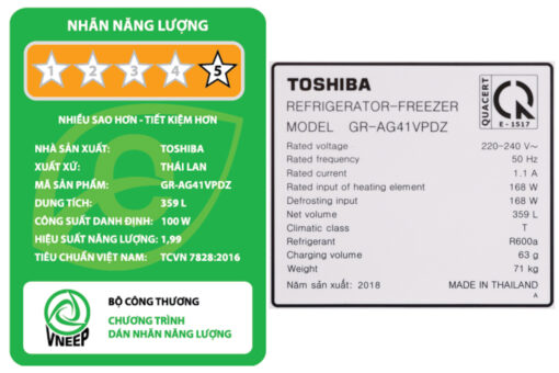 Tủ lạnh Toshiba Inverter 359 lít GR-AG41VPDZ XK1