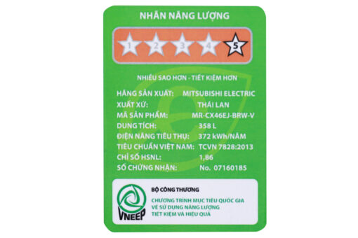 Tủ lạnh Mitsubishi Electric Inverter 358 lít MR-CX46EJ-BRW-V