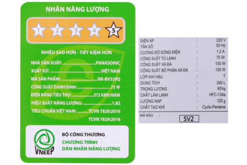 Tủ lạnh Panasonic Inverter 290 lít NR-BV329QSV2