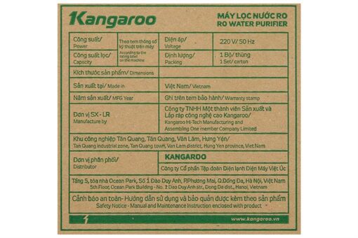 Máy lọc nước RO Hydrogen Kangaroo KGRP09HQ 9 lõi