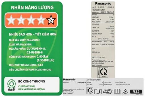 Điều hòa Panasonic Inverter 9550btu 1 HP CU/CS-U9BKH-8