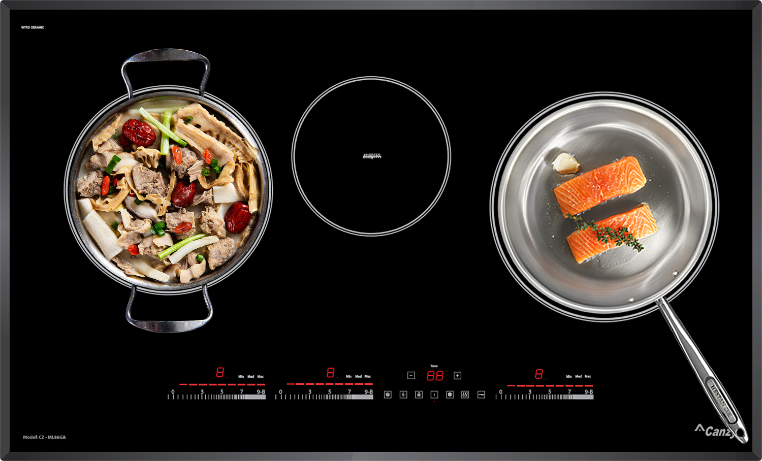 Bếp từ 3 vùng nấu Canzy CZ-ML86GA Inverter