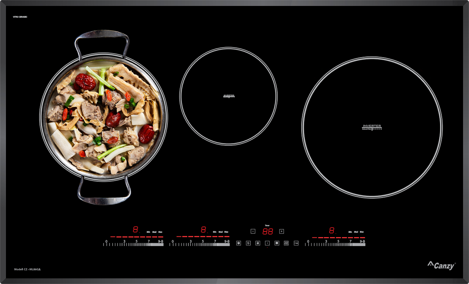 Bếp từ 3 vùng nấu Canzy CZ-ML86GA Inverter