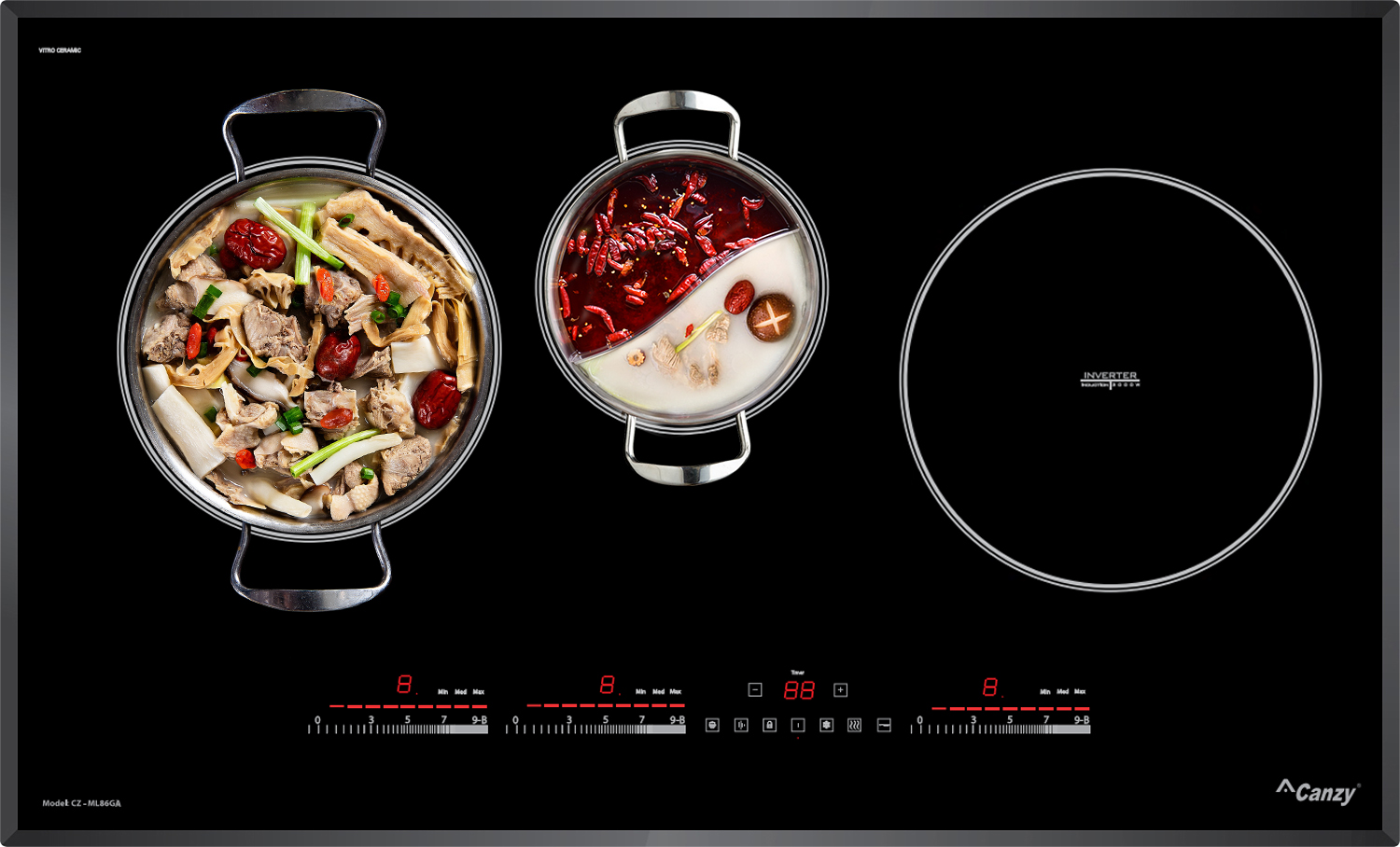 Bếp từ 3 vùng nấu Canzy CZ-ML86GA Inverter