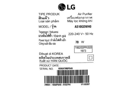 Máy lọc không khí 2 tầng LG PuriCare AS10GDWH0 70W