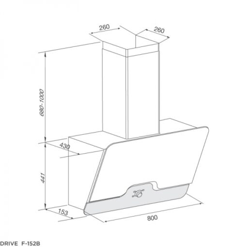 Máy hút mùi Malloca 80cm kính vát DRIVE F-152B