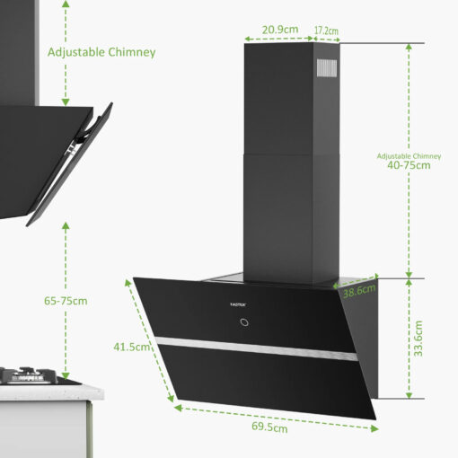 Máy hút mùi áp tường tuần hoàn 90cm Faster FS 3688SS-90