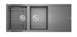 Chậu rửa Konox 2 hố Granite Sink 116cm Livello Smart 1160 Grey