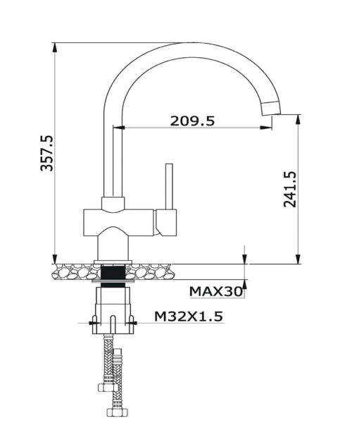 Vòi rửa Konox nóng lạnh KN1206