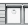 Chậu rửa Konox 2 hố European sink Premium 116cm KS11650 2B bàn trái