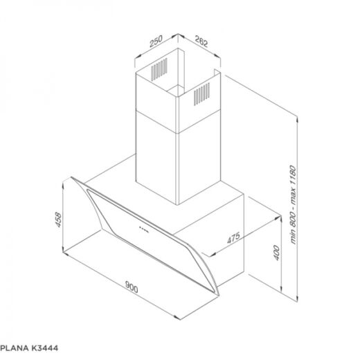 Máy hút mùi Malloca 90cm Plana K3444