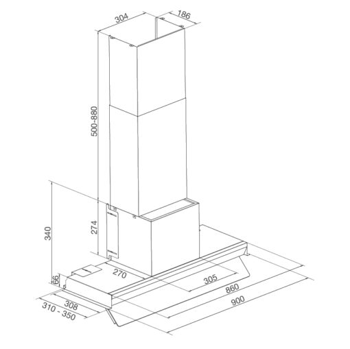 Máy hút mùi âm tủ 90cm Malloca Space MH 900SP
