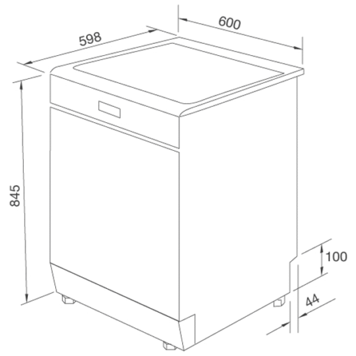 Máy rửa chén bát độc lập Malloca 15 bộ WQP12-7635BS