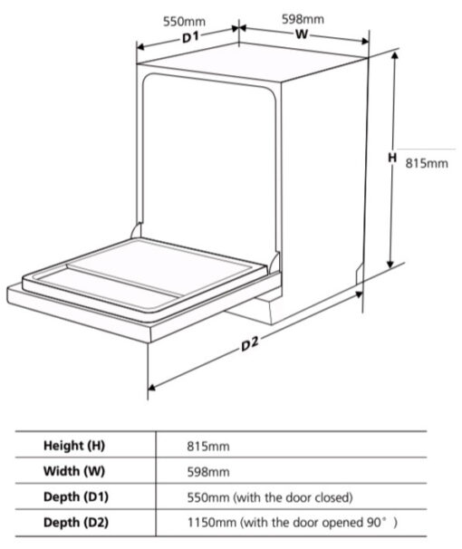 Máy rửa bát Kaff 14 bộ KF-BISW12 9 lít