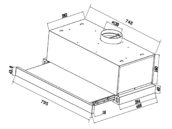 Máy hút mùi Kaff KF-TL800 80cm