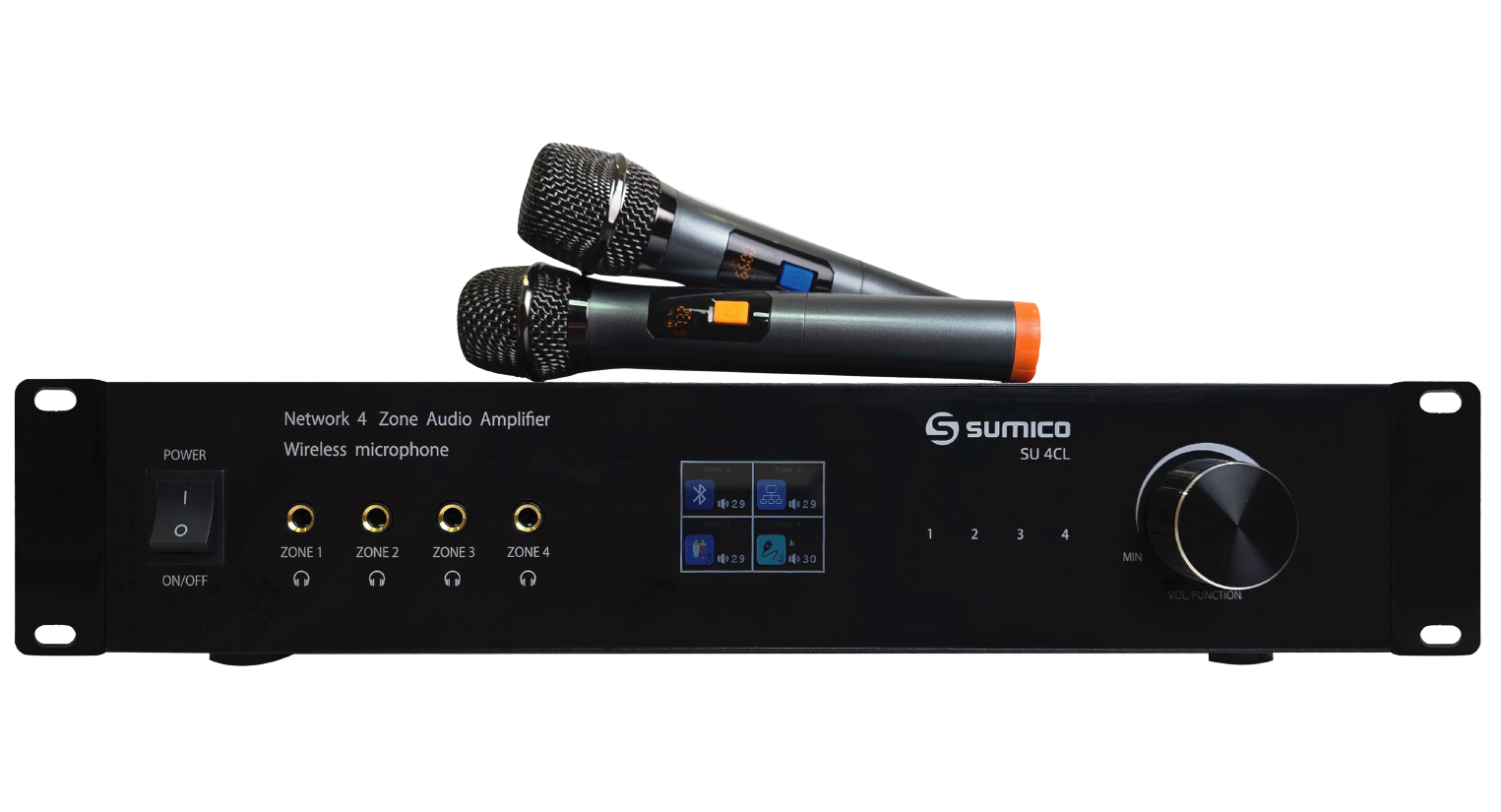 Amply đa vùng Sumico SU 4CL 50w/ch đa kết nối 2 micro kèm điều khiển