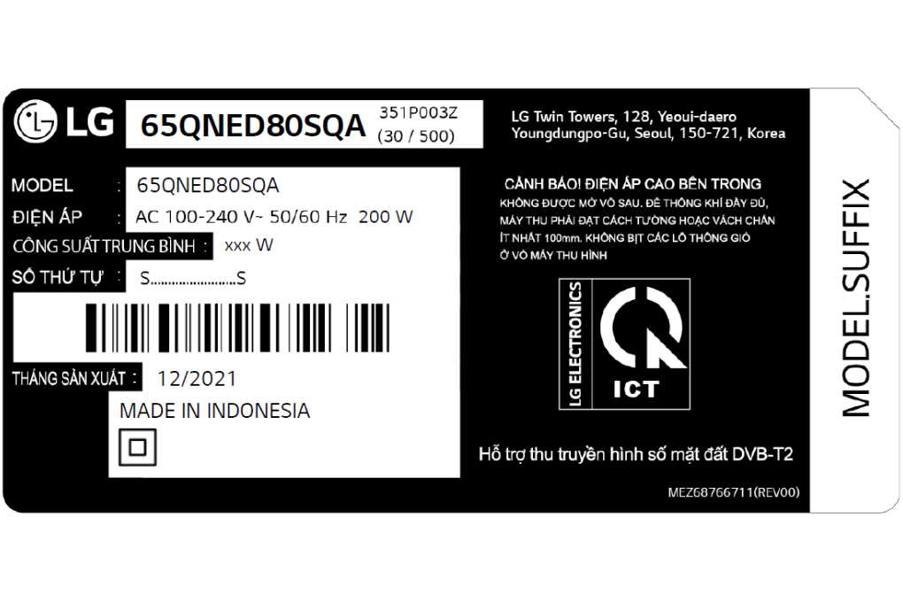 Smart Tivi QNED LG 4K 65 inch 65QNED80SQA