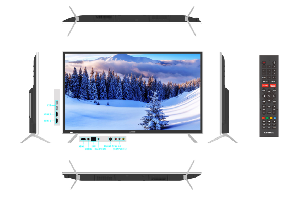 Smart Tivi Asanzo 4K Kính Cường Lực 50 Inch - 50AG600K