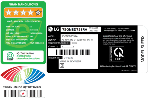 Smart Tivi QNED LG 4K 75 inch 75QNED75SRA