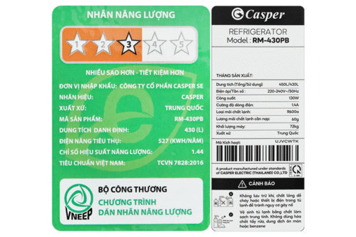 Tủ lạnh Casper Inverter 430 lít Multi Door RM-430PB