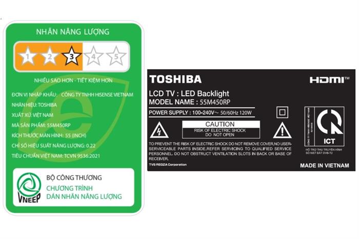 Smart Tivi QLED Toshiba AI 4K 55 inch 55M450RP