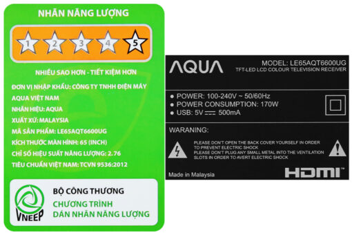 Android Tivi AQUA 4K 55 inch 55AQT6600UG
