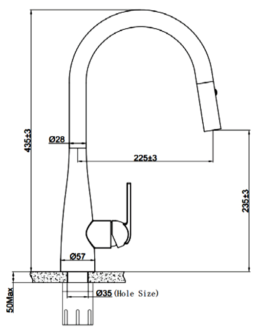 Vòi rửa inox 304 nóng lạnh Eurogold EUF219DR