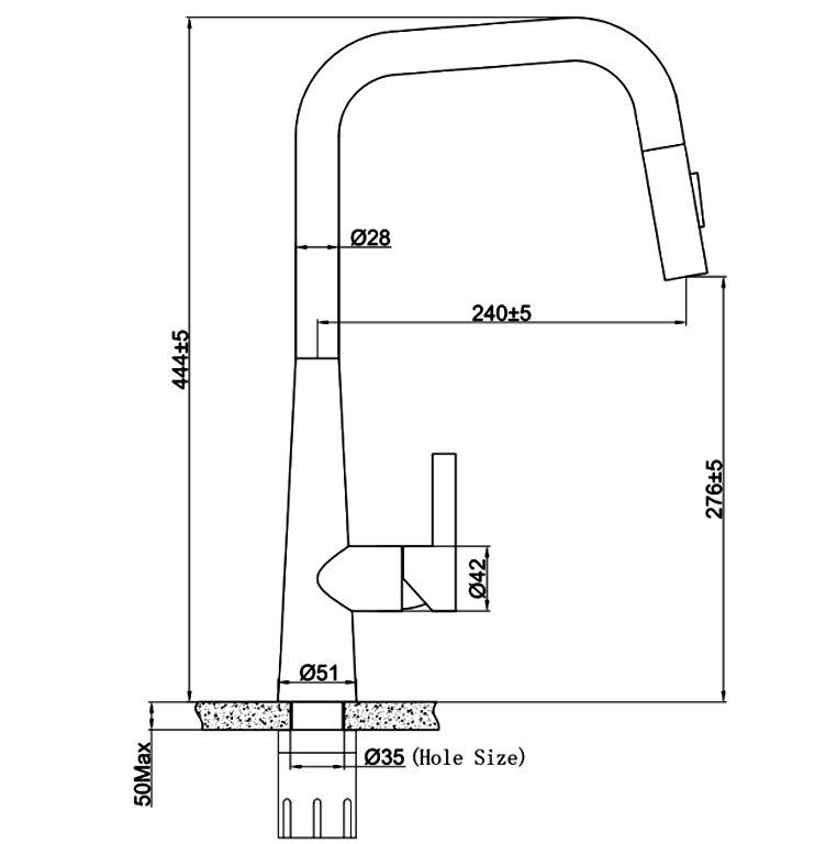 Vòi rửa inox 304 nóng lạnh Eurogold EUF221DR