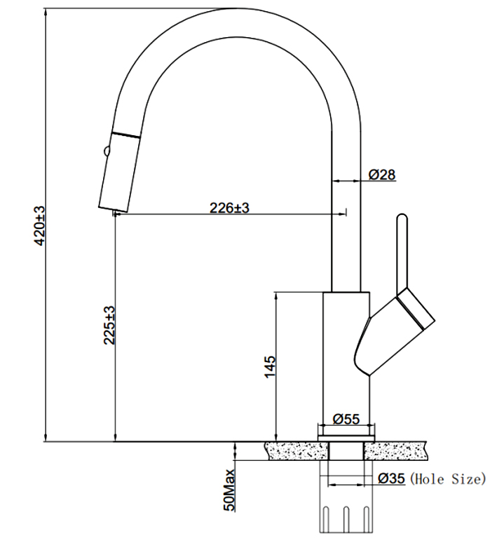 Vòi rửa inox 304 nóng lạnh Eurogold EUF333DR