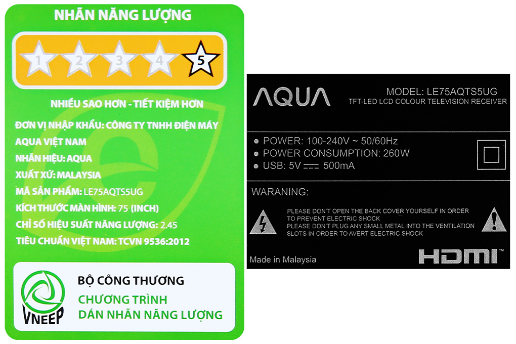 Android Tivi Aqua QLED 4K 75 inch LE75AQTS5UG