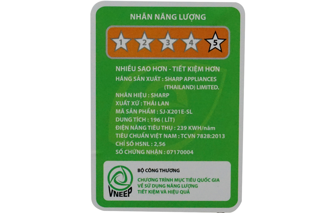 Tủ lạnh Sharp Inverter 196 lít SJ-X201E-SL