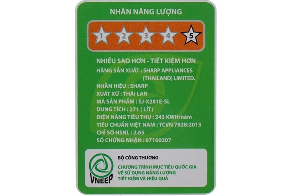 Tủ lạnh Sharp Inverter 253 lít SJ-X281E-SL