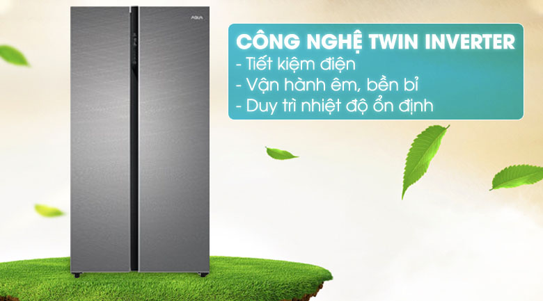 Tủ lạnh Aqua Inverter 576 lít AQR-IG696FS GD