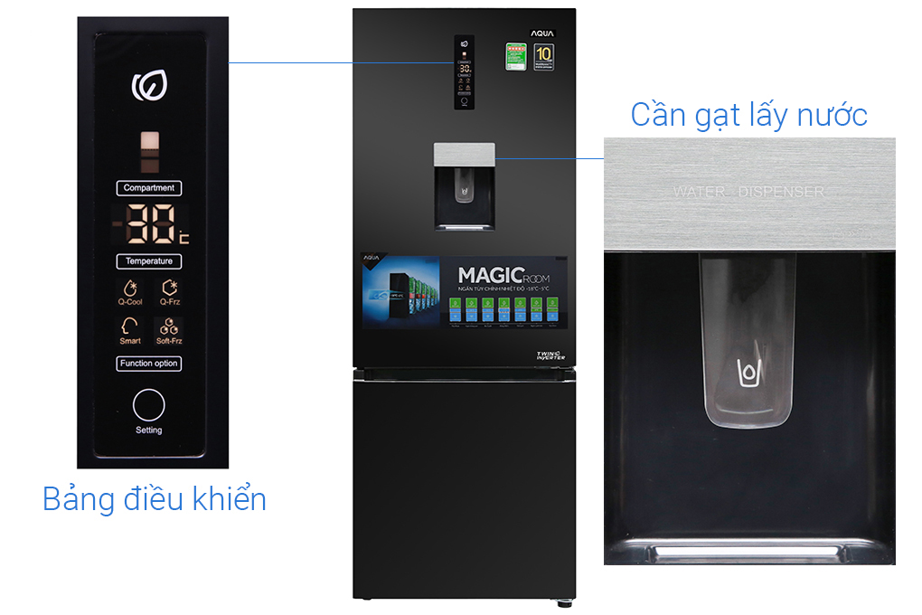 Tủ lạnh Aqua Inverter 288 lít AQR-IW338EB BS