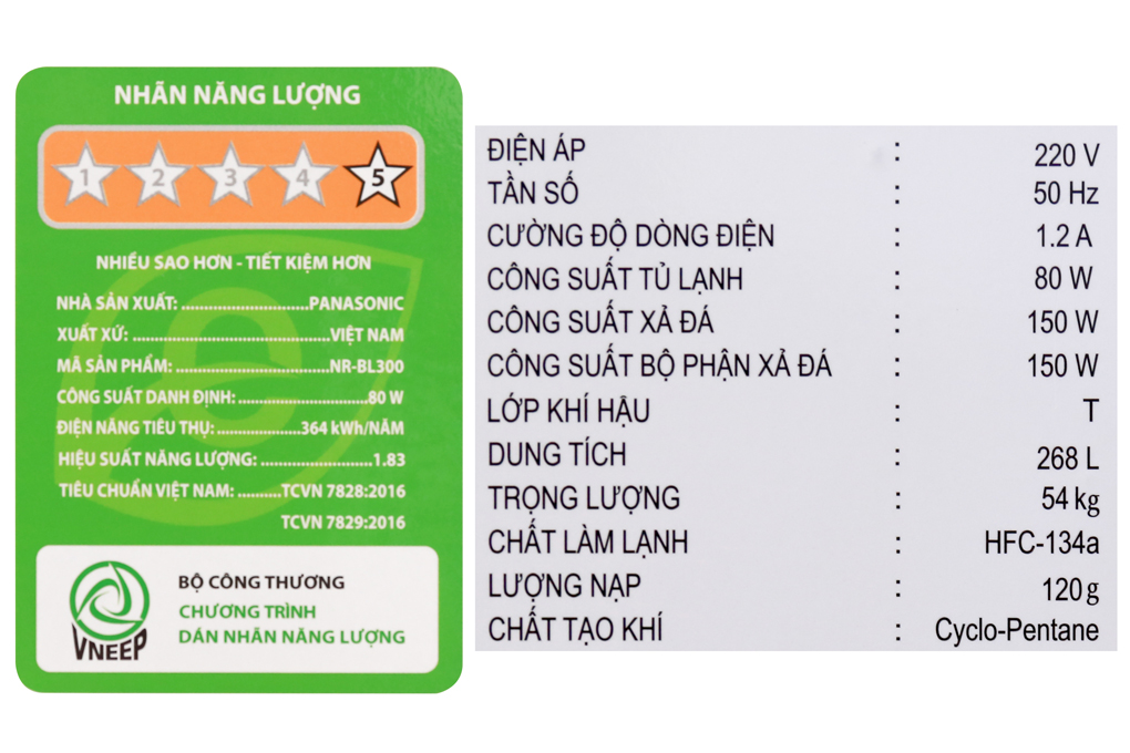 Tủ lạnh Panasonic Inverter 268 lít NR-BL300GAVN