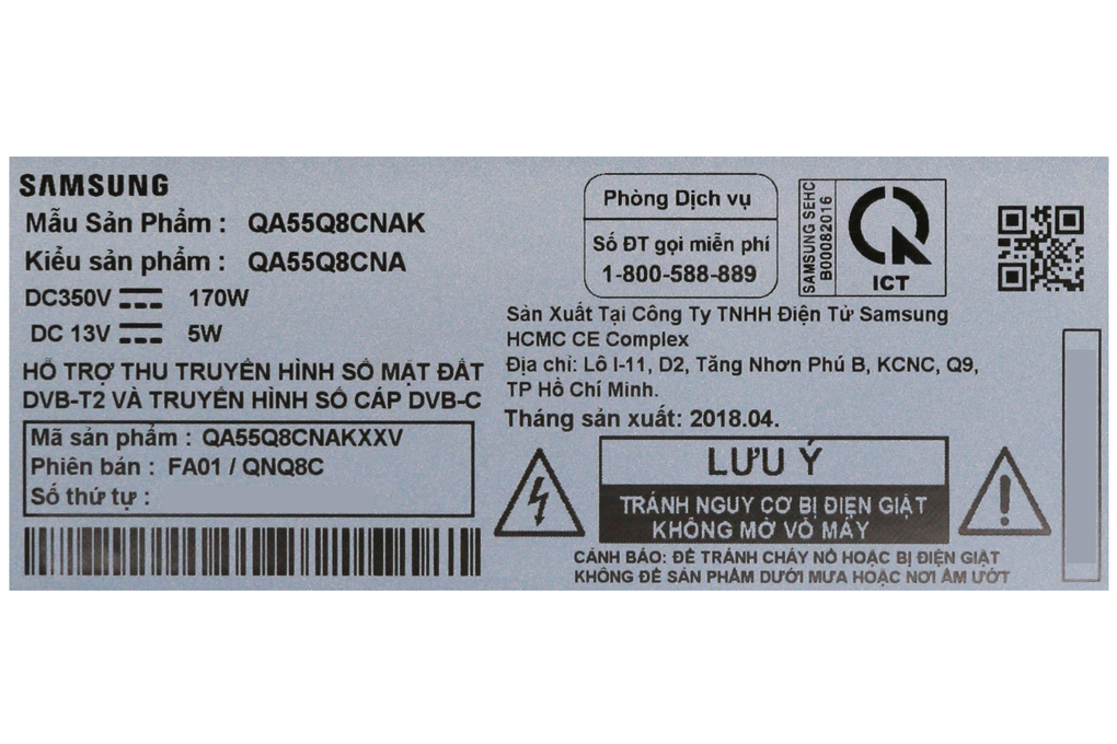 Smart Tivi QLED Samsung 4K 55 inch QA55Q8CN