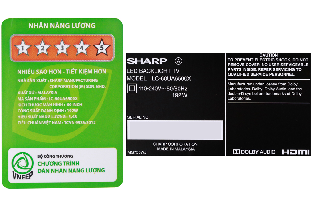 Smart Tivi Sharp 4K 60 inch LC-60UA6500X