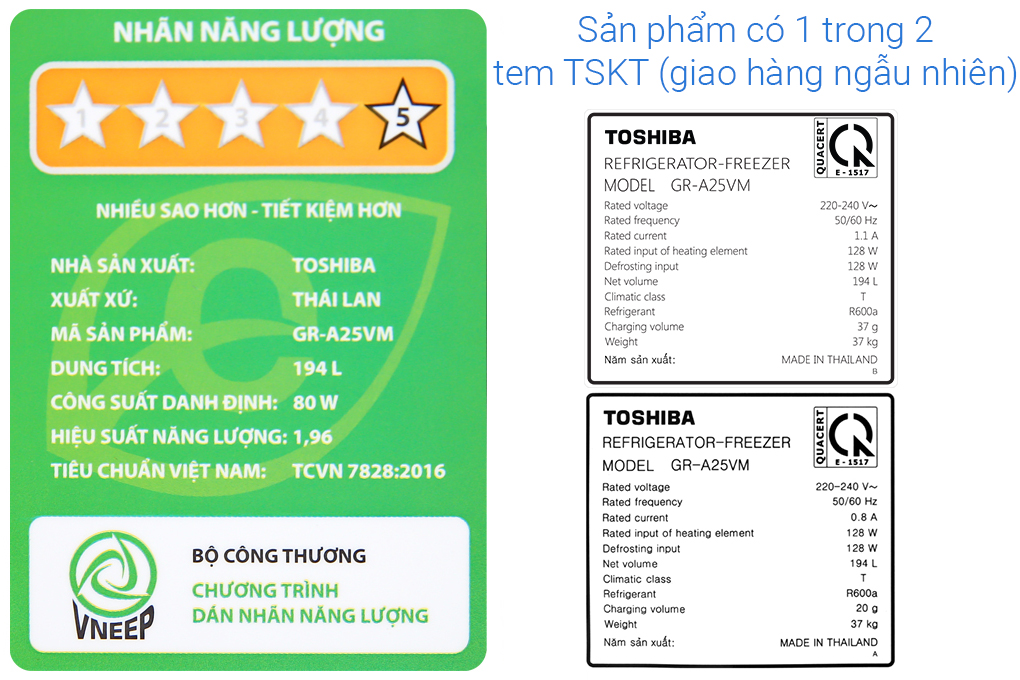Tủ lạnh Toshiba Inverter 194 lít GR-A25VM(UKG1)