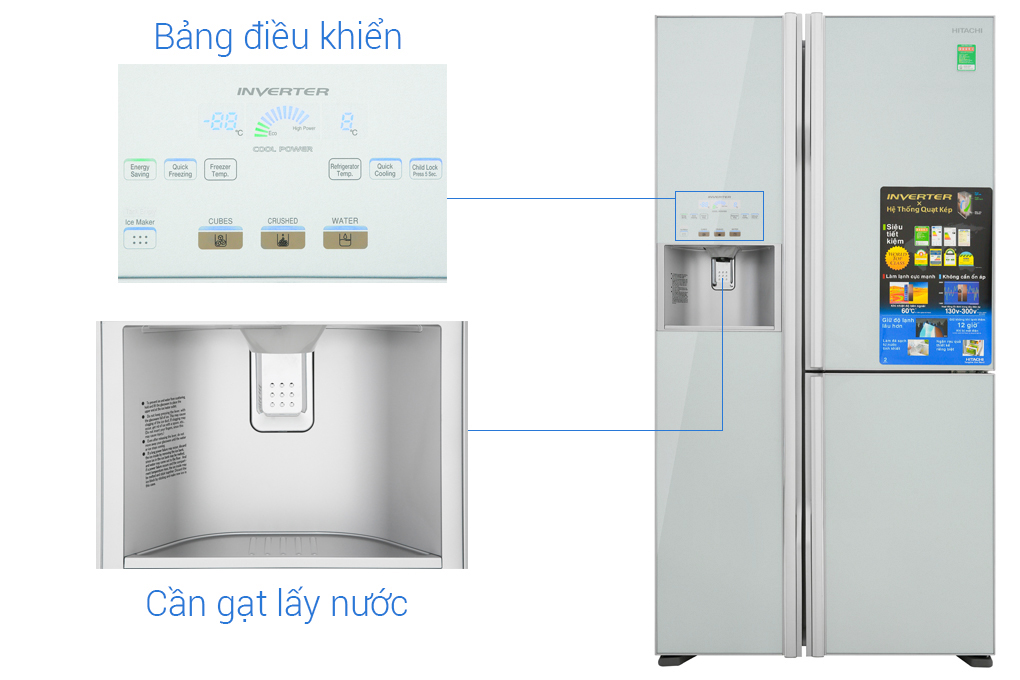 Tủ lạnh Hitachi Inverter 584 lít R-M700GPGV2 GS