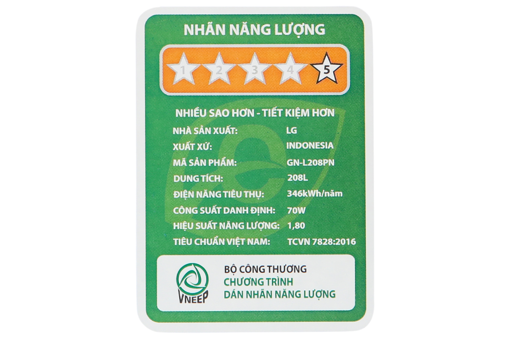 Tủ lạnh LG Inverter 208 lít GN-L208PN
